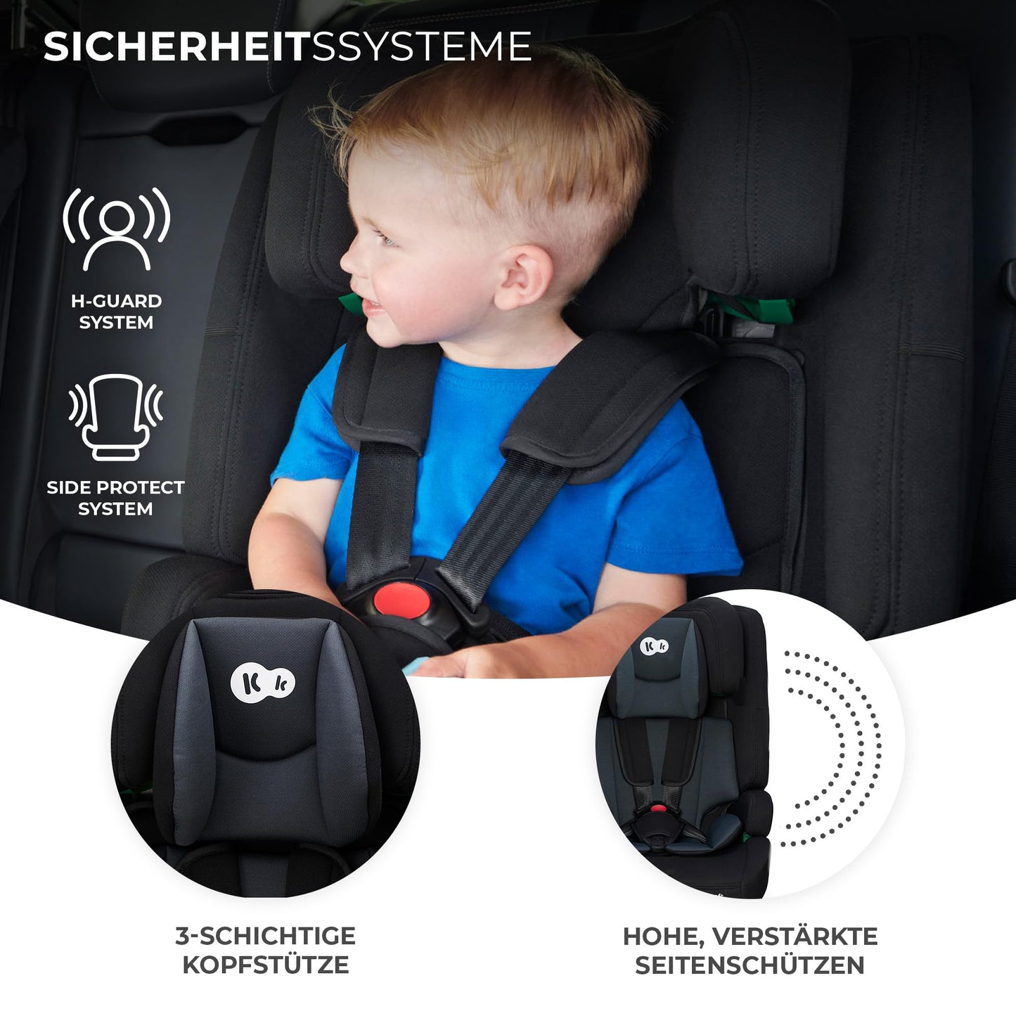 Silla de Coche Kinderkraft Safety Fix 2 i-Size 76-150 cm con ISOFIX – Negro