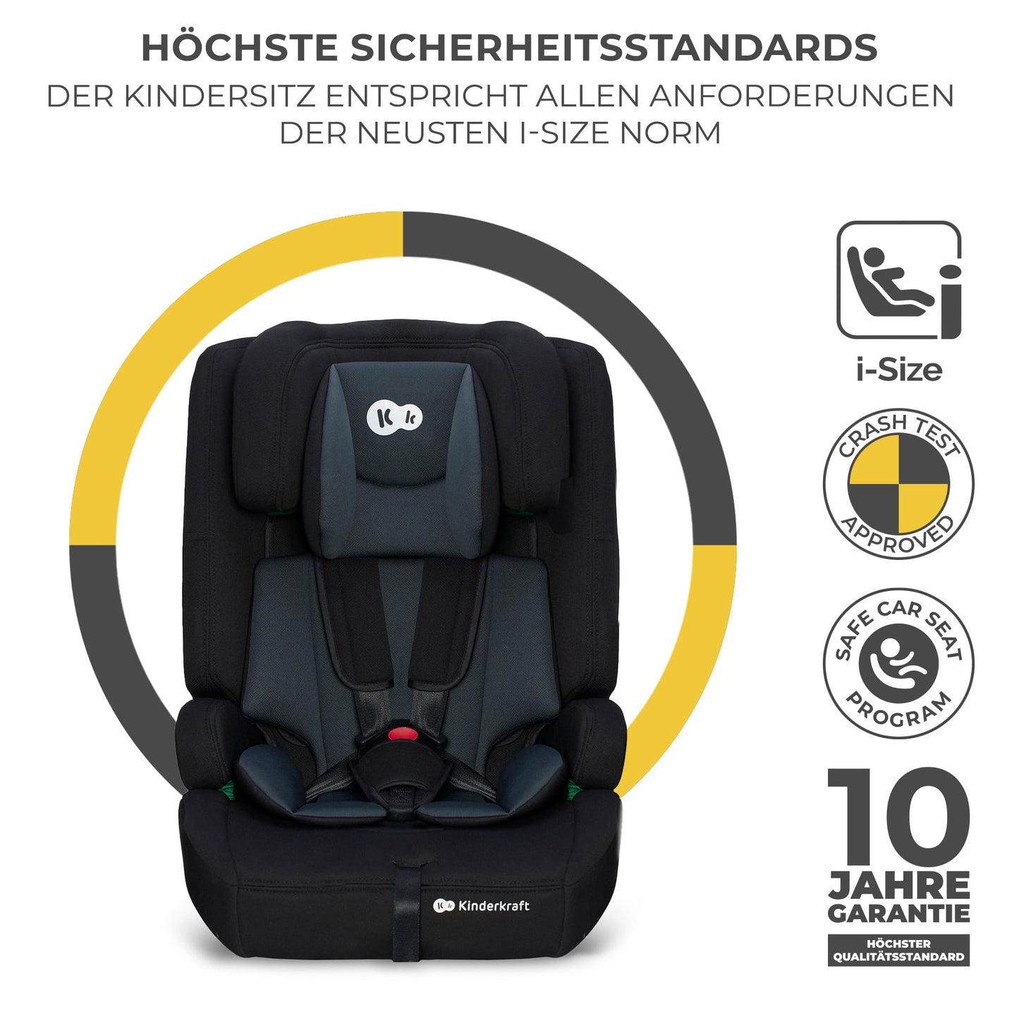 Silla de Coche Kinderkraft Safety Fix 2 i-Size 76-150 cm con ISOFIX – Negro