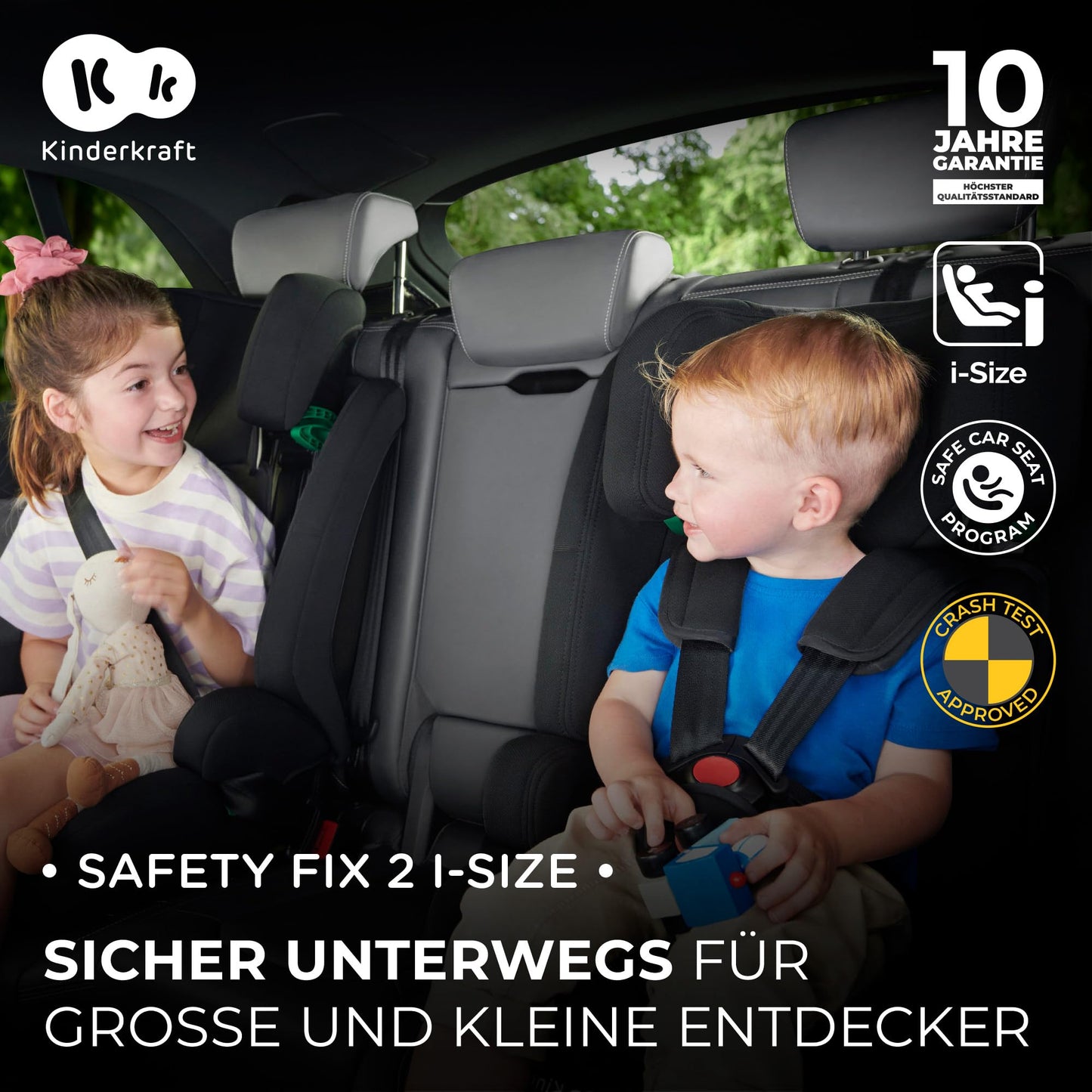 Silla de Coche Kinderkraft Safety Fix 2 i-Size 76-150 cm con ISOFIX – Negro