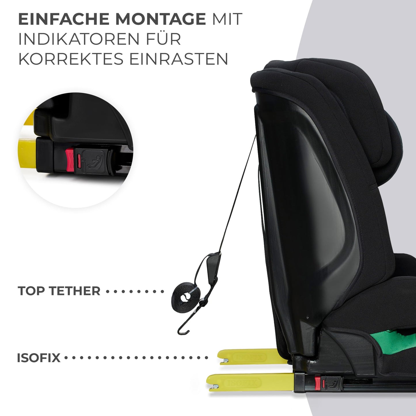 Silla de Coche Kinderkraft Safety Fix 2 i-Size 76-150 cm con ISOFIX – Negro